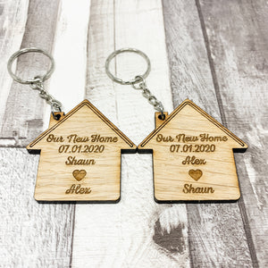 Set of 2 Our First/New Home Keyrings