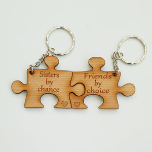Sister By Chance Friends By Choice Keyrings Set of 2