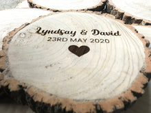 Load image into Gallery viewer, Personalised Engraved Wood Slice Size 25-30cm
