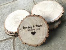 Load image into Gallery viewer, Personalised Engraved Wood Slice Size 25-30cm
