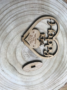 Freestanding Personalised Birthday Wooden Heart