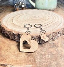 Load image into Gallery viewer, Personalised Heart Shaped Keyrings Set of 2

