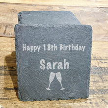Load image into Gallery viewer, 18th Birthday Prosecco Slate Coaster
