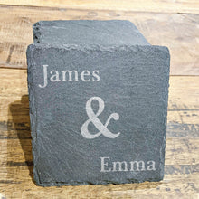 Load image into Gallery viewer, Couples Slate Coasters Set of 2
