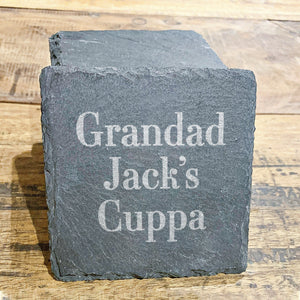 Personalised Slate Coaster Grandad's Cuppa