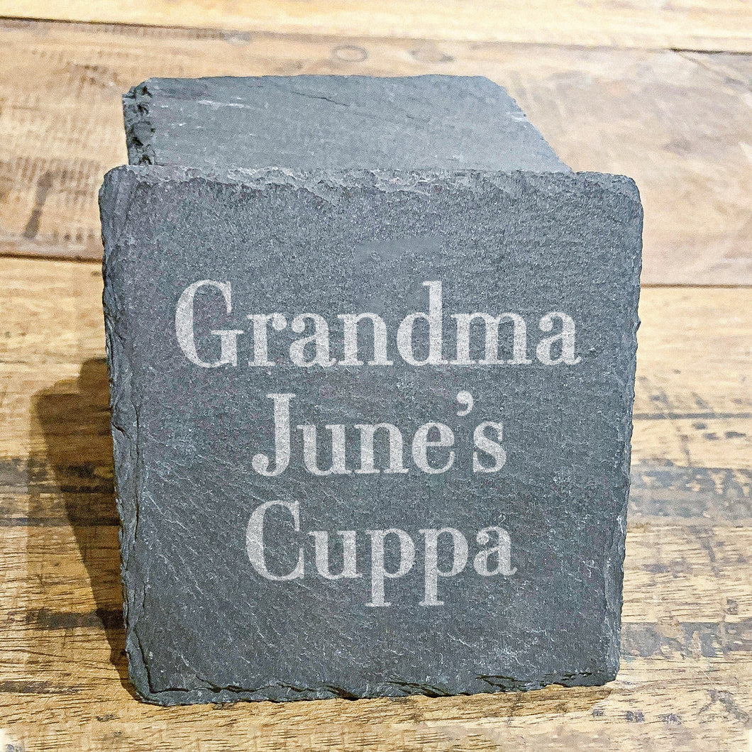 Personalised Slate Coaster Grandma's Cuppa