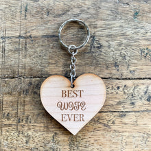 Load image into Gallery viewer, Best Wife Ever Heart Keyring
