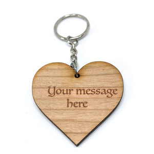 Heart Shaped Keyring With Personalised Message
