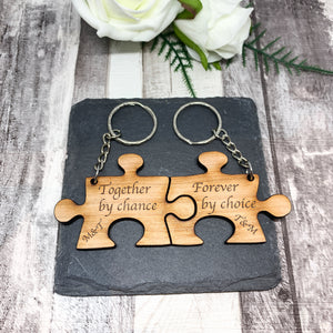 Together By Chance Forever by Choice Keyrings Set of 2