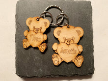 Load image into Gallery viewer, Personalised Teddy Bear Keyring/Personalised Keyring Gift/Teddy Bear Keyring Gift, Present, Mum, Mummy, Nan, Nanna, Nanny
