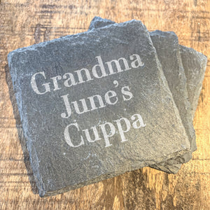 Personalised Slate Coaster Grandma's Cuppa