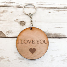 Load image into Gallery viewer, I Love You Circle Keyring

