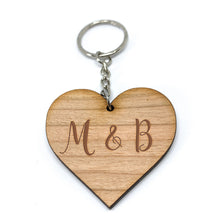 Load image into Gallery viewer, Initials Heart Shaped Keyring
