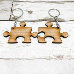 Custom Jigsaw Keyrings Set of 2