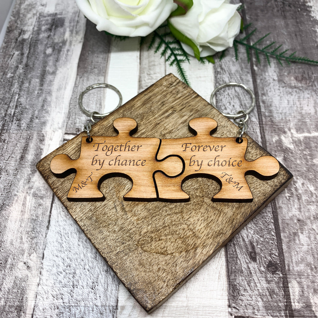 Together By Chance Forever by Choice Keyrings Set of 2