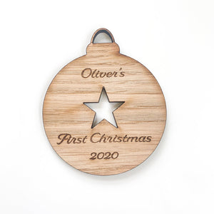 Baby First Christmas Bauble Star Design