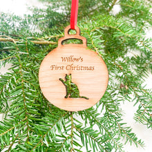 Load image into Gallery viewer, Personalised Cat First Christmas Bauble
