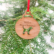 Load image into Gallery viewer, Personalised Dog First Christmas Bauble

