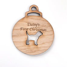 Load image into Gallery viewer, Personalised Dog First Christmas Bauble
