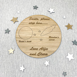 Santa Please Stop Here Tray Personalised With Engraved Name(s)