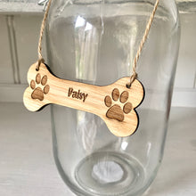 Load image into Gallery viewer, Personalised Dog Sign With Or Without Holes, Sizes from 10cm to 30cm,  Dog Treat Label, Dog Bed Sign, Pet Treats, Dog Lover, Dog Paw
