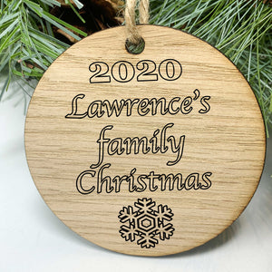 Personalised Christmas Bauble With Family Name