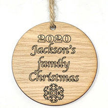 Load image into Gallery viewer, Personalised Christmas Bauble With Family Name
