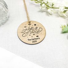 Load image into Gallery viewer, Let It Snow Christmas Personalised Wooden Bauble
