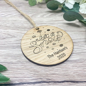 Let It Snow Christmas Personalised Wooden Bauble