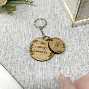 Personalised Grandma/Nan Keyring &#39;This Grandma is loved by....&#39;  With Tags Engraved With Grandchildren&#39;s Names/Nan Present/Nanny Gift