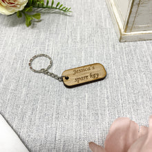 Load image into Gallery viewer, Wooden Keyring Engraved With Wording of Your Choice
