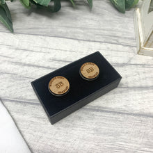 Load image into Gallery viewer, World&#39;s Best Grandad Personalised Wooden Cufflinks Engraved with Initials
