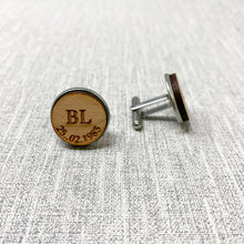 Load image into Gallery viewer, Date and Initials Cufflinks

