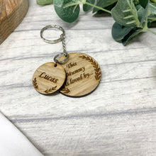 Load image into Gallery viewer, This Mummy is loved by... Personalised Wooden Keyring
