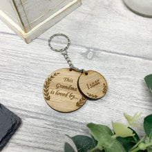 Load image into Gallery viewer, Personalised This Grandma is loved by.... Keyrings With Tags Engraved

