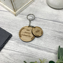 Load image into Gallery viewer, Personalised This Grandma is loved by.... Keyrings With Tags Engraved
