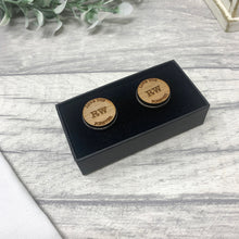 Load image into Gallery viewer, Love You Forever Personalised Wooden Cufflinks Engraved with Initials
