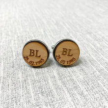 Load image into Gallery viewer, Date and Initials Cufflinks
