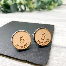 Load image into Gallery viewer, 5th Wedding Anniversary Cufflinks Engraved
