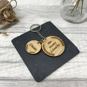 This Mummy is loved by... Personalised Wooden Keyring