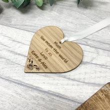 Load image into Gallery viewer, &#39;You mean the world to us&#39; Wooden Heart
