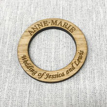 Load image into Gallery viewer, Personalised Wedding Napkin Rings  With Names and Name of Guest
