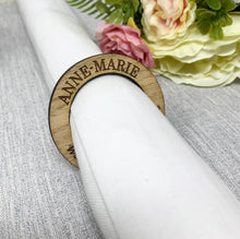 Load image into Gallery viewer, Personalised Wedding Napkin Rings  With Names and Name of Guest
