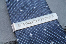 Load image into Gallery viewer, Personalised Coordinates Tie Clip/Tie Pin Stainless Steel
