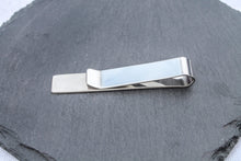 Load image into Gallery viewer, Personalised Tie Clip Initials and Heart - Available in Silver and Black - Stainless Steel/Gift for Boyfriend or Husband/Wedding Tie
