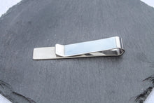 Load image into Gallery viewer, Personalised Tie Clip/Tie Pin  - Engraved With Name Available in Silver or Black
