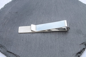 Personalised Tie Clip/Tie Pin  - Engraved With Name Available in Silver or Black