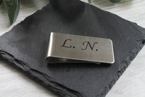 Personalised Money Clip Engraved With Initials