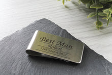 Load image into Gallery viewer, Personalised Engraved Money Clip Groomsmen Gift/Wedding Party Gift
