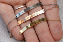 Load image into Gallery viewer, Personalised Bracelet - Date in Roman Numerals Stainless Steel
